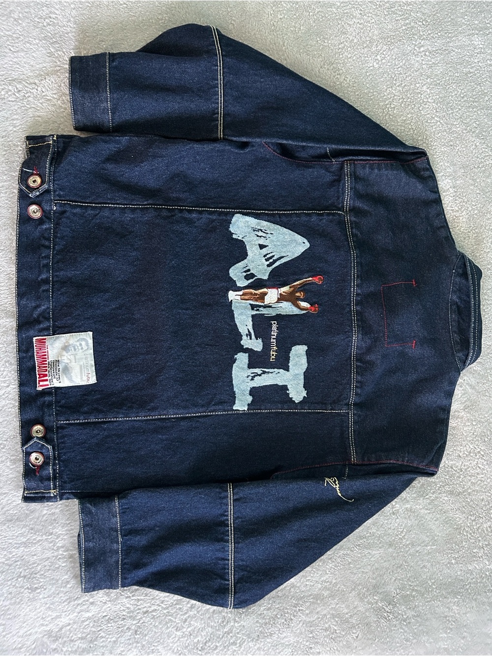 Limited Edition Platinum Fubu Muhammad Ali Jean Jacket Size M